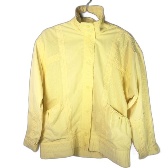 Dawns Yellow 80s VTG Retro Button-Up Jacket - Picture 2 of 8